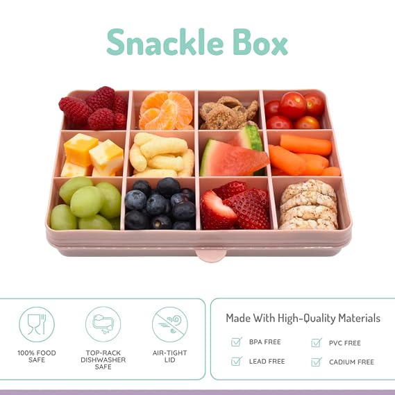melii Snackle Box with 12 Individual Compartments, Removable Dividers