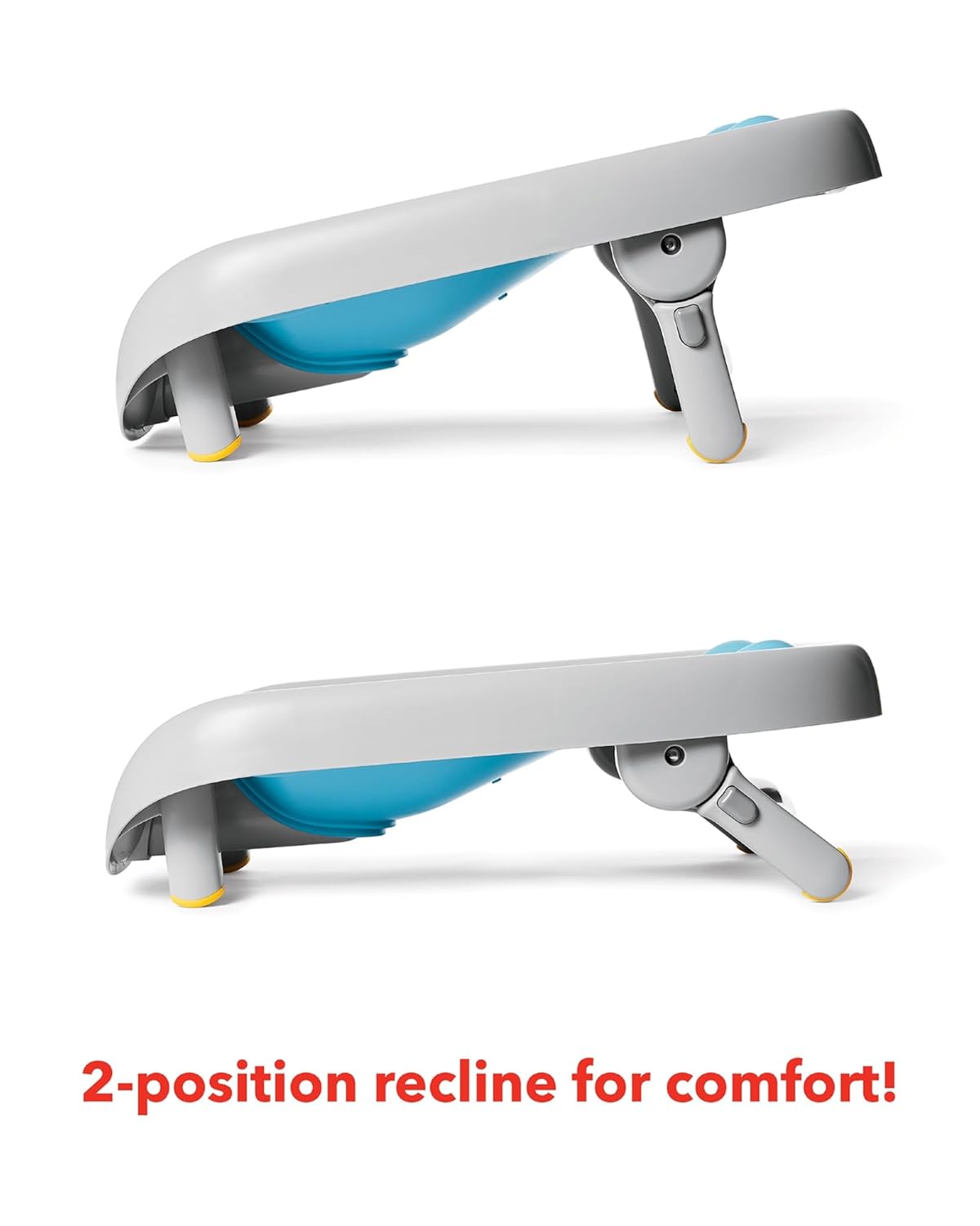 Skip Hop Moby Recline & Rinse Baby Bather, 2-Position Recline, Foldable Bath Support, Blue