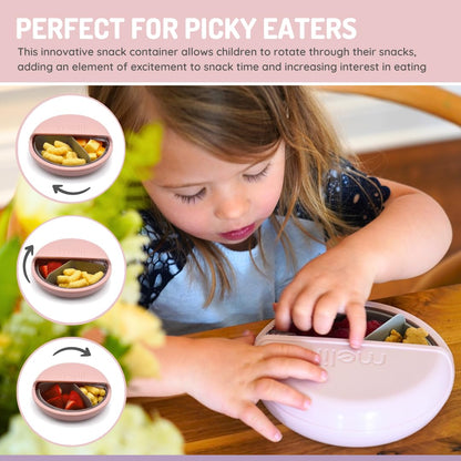 melii Spin Snack Container with 3 Snack Compartments