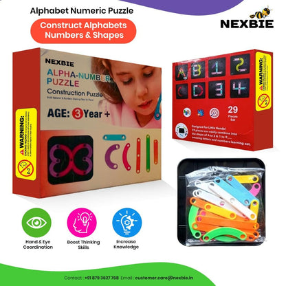 NEXBIE Alpha Numeric Puzzle - Alphabet Construction Puzzle Toys for Kids - Multi Activity Toy