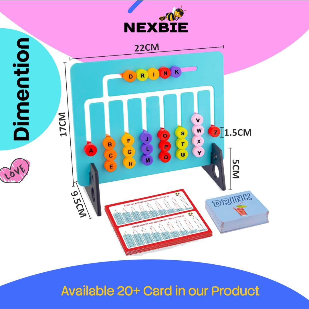 NEXBIE Montessori Alphabet Number Puzzle Toy for Kids 4-8 Years - Educational Travel-Friendly Learning Puzzle