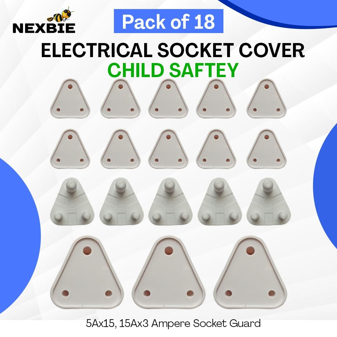 Baby Proofing Electrical Protector Socket Plug Cover Guards, White, Pack of 18