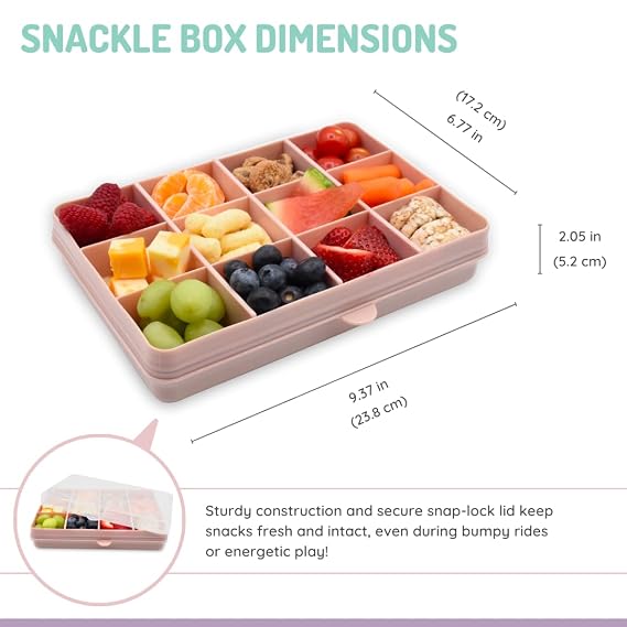 melii Snackle Box with 12 Individual Compartments, Removable Dividers
