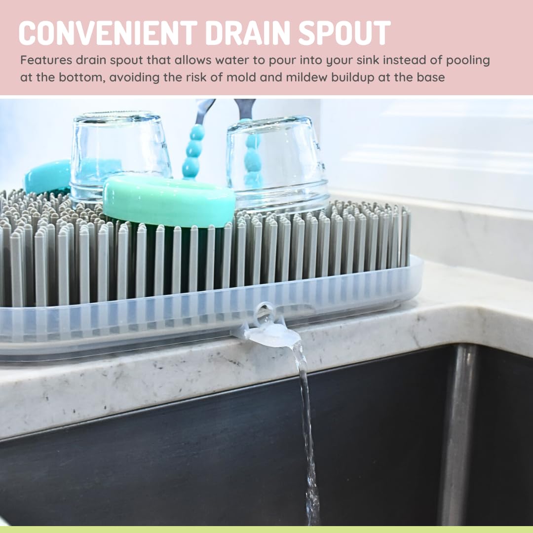 melii Countertop Cloud Drying Rack and Drainboard - BPA Free, White
