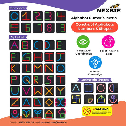 NEXBIE Alpha Numeric Puzzle - Alphabet Construction Puzzle Toys for Kids - Multi Activity Toy