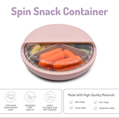 melii Spin Snack Container with 3 Snack Compartments