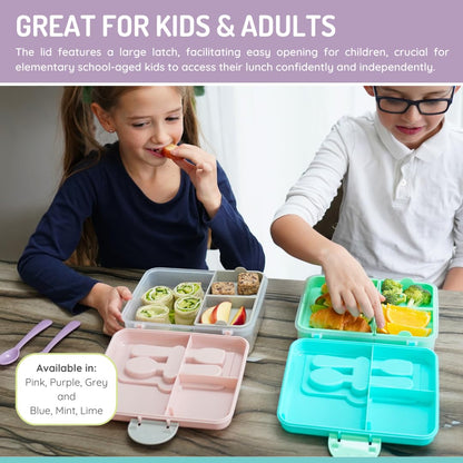 melii 2 Tier Bento 6 Compartment Lunch Box with Spoon & Fork