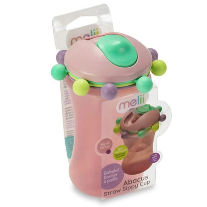 melii Abacus Straw Sippy Cup 340ml for Baby & Toddler, Leak Proof, Flip Top Straw