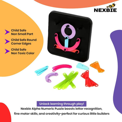 NEXBIE Alpha Numeric Puzzle - Alphabet Construction Puzzle Toys for Kids - Multi Activity Toy