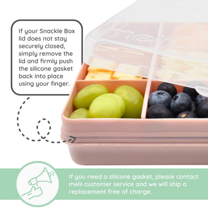 melii Snackle Box with 12 Individual Compartments, Removable Dividers