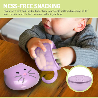 melii Snack Container with Finger Trap, Leak Resistant Snack Storage Container, 200ml