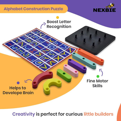 NEXBIE Alpha Numeric Puzzle - Alphabet Construction Puzzle Toys for Kids - Multi Activity Toy