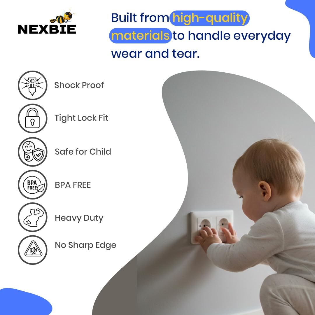 Baby Proofing Electrical Protector Socket Plug Cover Guards, White, Pack of 18
