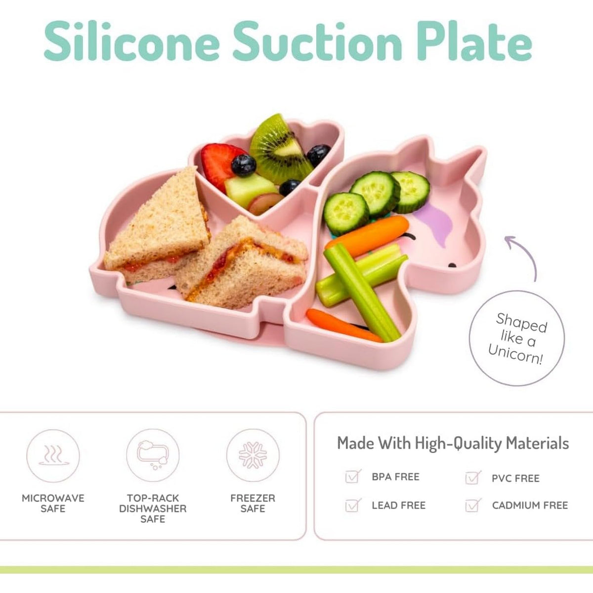 melii Divided Silicone Suction Plate for Baby & Toddlers