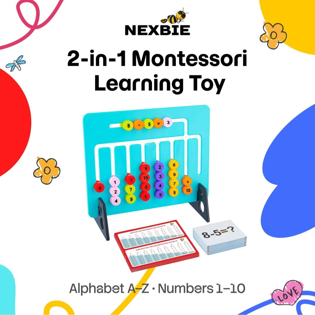 NEXBIE Montessori Alphabet Number Puzzle Toy for Kids 4-8 Years - Educational Travel-Friendly Learning Puzzle