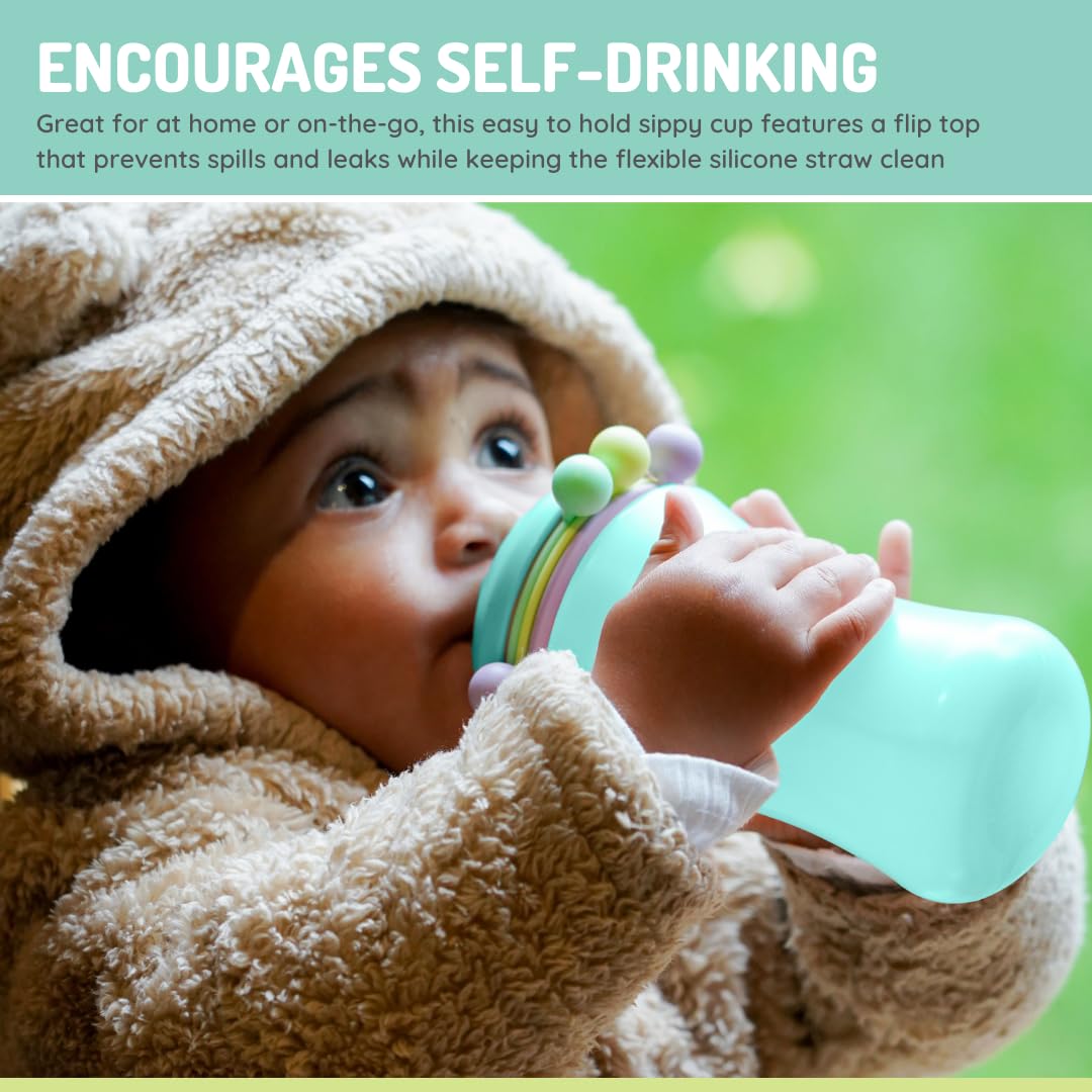 melii Abacus Straw Sippy Cup 340ml for Baby & Toddler, Leak Proof, Flip Top Straw