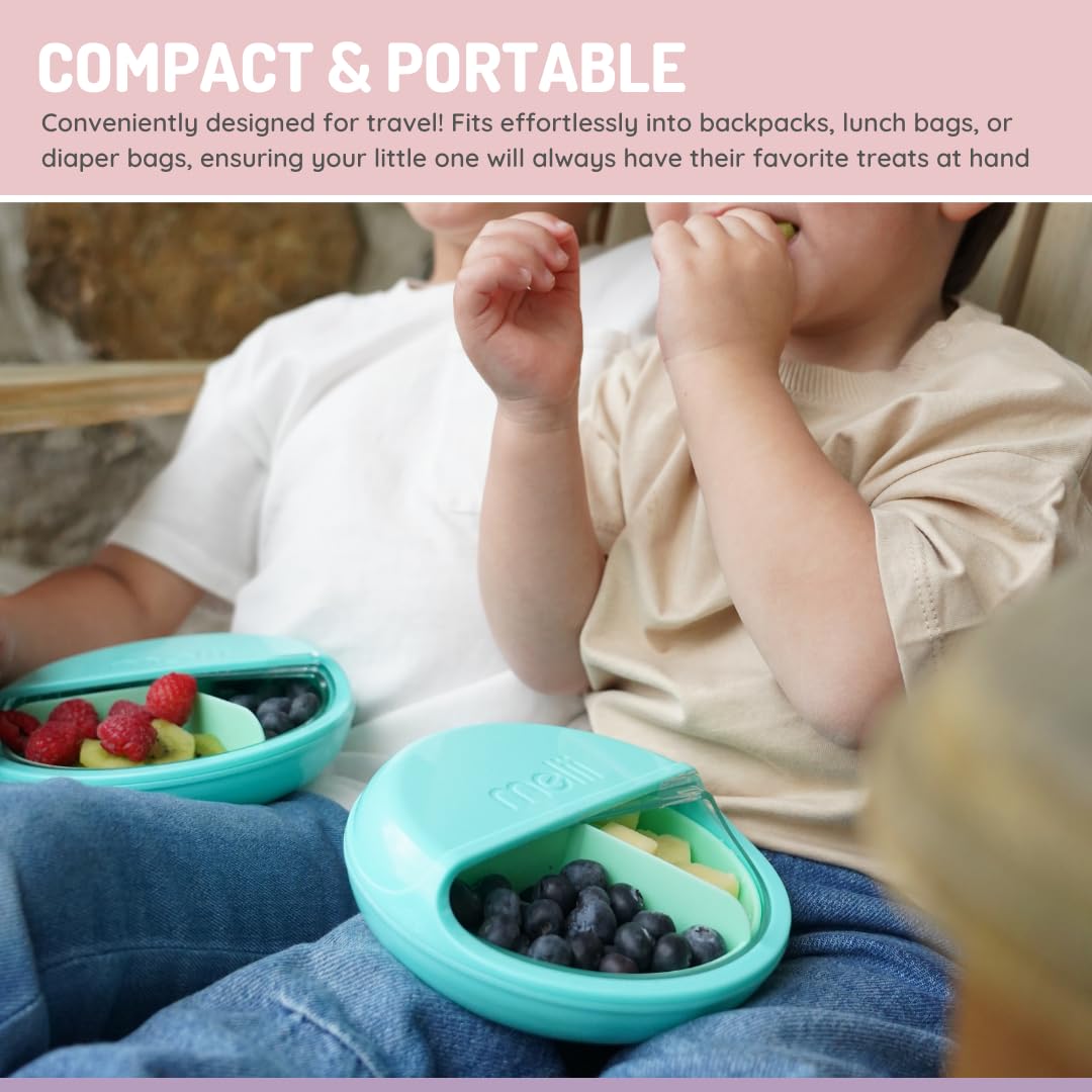 melii Spin Snack Container with 3 Snack Compartments