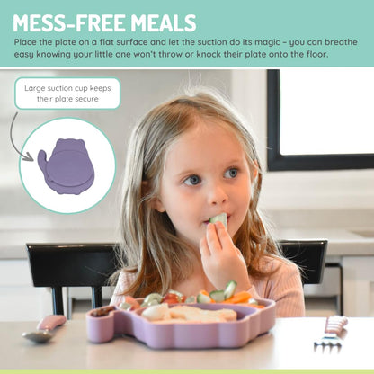 melii Divided Silicone Suction Plate for Baby & Toddlers