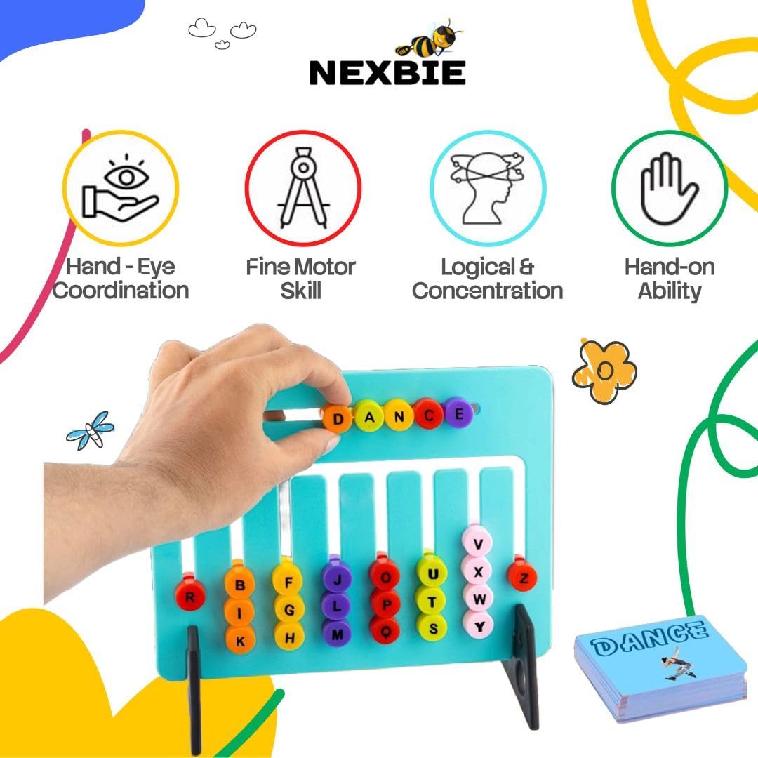 NEXBIE Montessori Alphabet Number Puzzle Toy for Kids 4-8 Years - Educational Travel-Friendly Learning Puzzle
