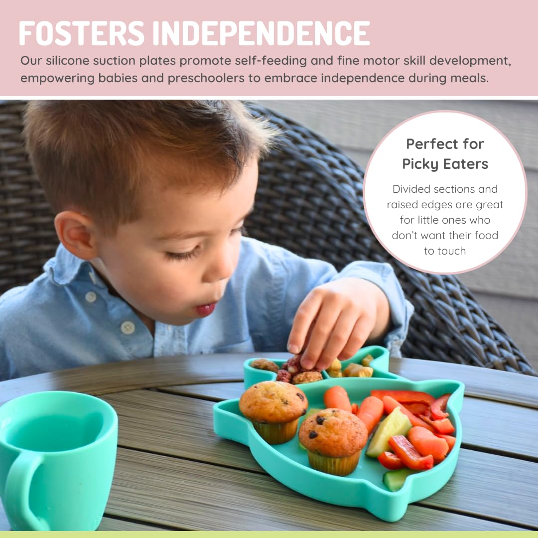 melii Divided Silicone Suction Plate for Baby & Toddlers