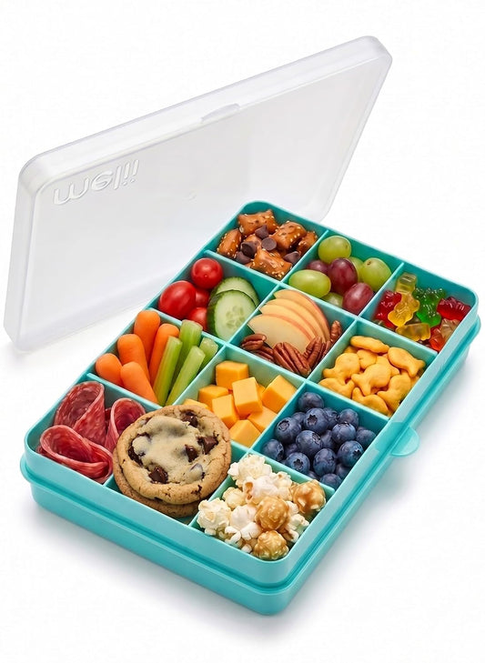 melii Snackle Box with 12 Individual Compartments, Removable Dividers