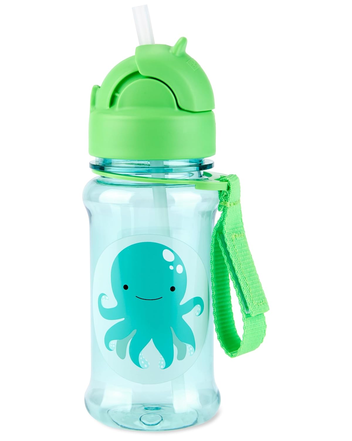 Skip Hop Zoo Straw Bottle for Kids, BPA-Free & PVC-Free Flip-Top Straw Sipper