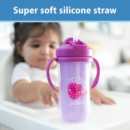 Dr. Brown's 10oz/300ml Insulated Straw Cup for Kids, 12M+