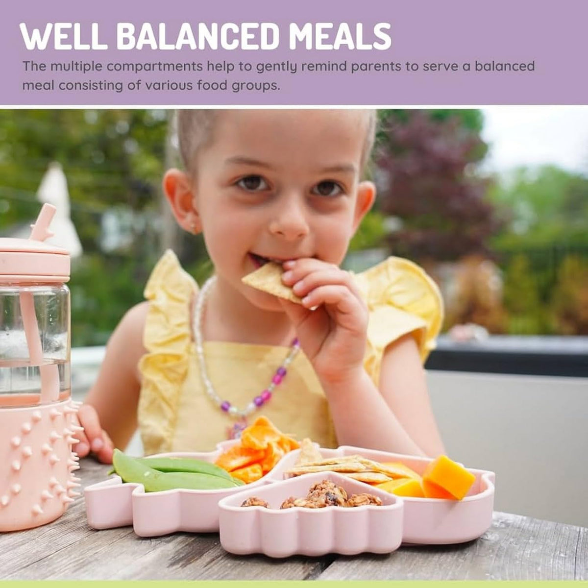 melii Divided Silicone Suction Plate for Baby & Toddlers