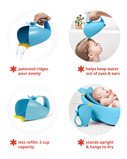 Skip Hop MOBY Waterfall Bath Rinser, Tear-Free Bath Rinse Cup for Babies