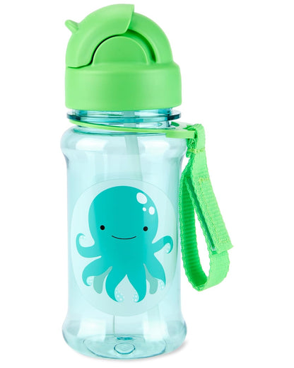 Skip Hop Zoo Straw Bottle for Kids, BPA-Free & PVC-Free Flip-Top Straw Sipper