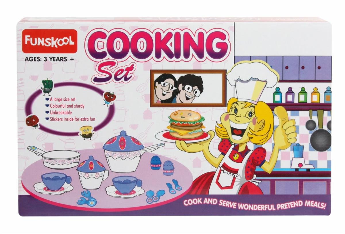 Funskool toys 
Hamleys kitchen set 
Barbie kitchen set 
pretend play food set 
mini kitchen set 