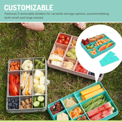 melii Snackle Box with 12 Individual Compartments, Removable Dividers