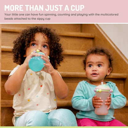 melii Abacus Straw Sippy Cup 340ml for Baby & Toddler, Leak Proof, Flip Top Straw