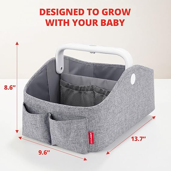 Skip Hop Light Up Diaper Caddy with Touch-Sensitive Light Handle, Grey, 13L