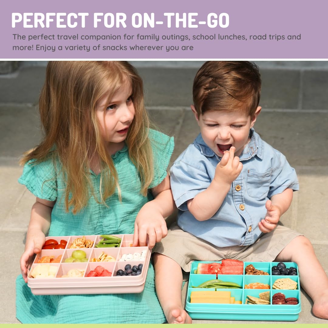 melii Snackle Box with 12 Individual Compartments, Removable Dividers
