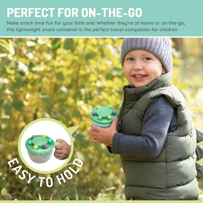 melii Abacus Snack Container for Kids, Toddlers & Baby with Removable Food Trap, Spill-Proof Lid