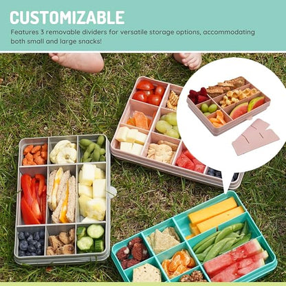 melii Snackle Box with 12 Individual Compartments, Removable Dividers