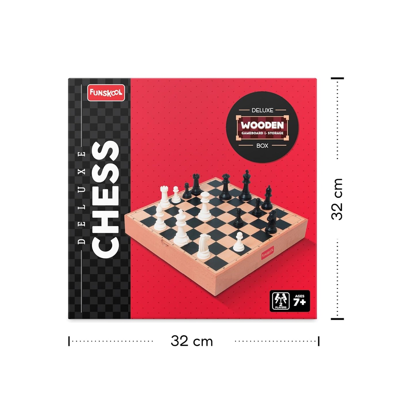 Funskool Deluxe Wooden Chess Set – Classic Strategy Board Game for Kids & Adults (7+)
