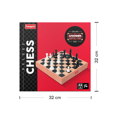 Funskool Deluxe Wooden Chess Set – Classic Strategy Board Game for Kids & Adults (7+)