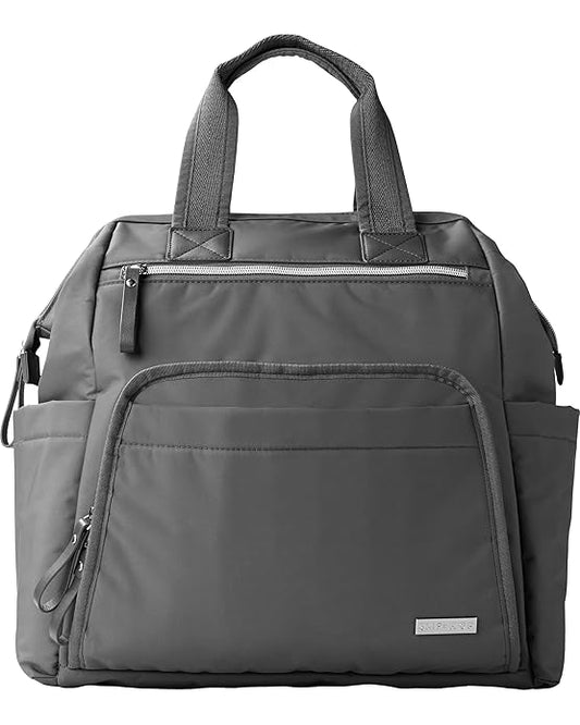 Skip Hop Mainframe Wide Open Diaper Backpack, Lightweight Diaper Bag with Changing Pad, Charcoal