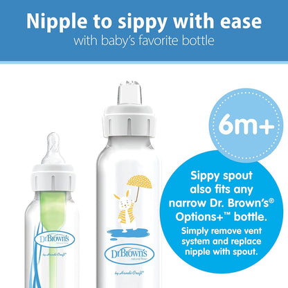 Dr. Brown's Narrow Options+ Sippy Spout Baby Bottle 8oz/250ml - Bunny