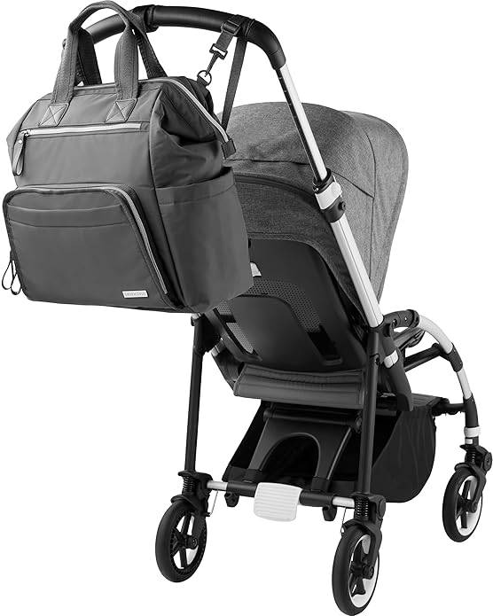 Skip Hop Mainframe Wide Open Diaper Backpack, Lightweight Diaper Bag with Changing Pad, Charcoal
