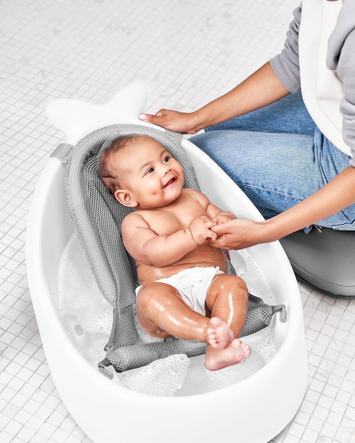Skip Hop Moby Smart Sling 3-Stage Baby Bath Tub with Drain Plug