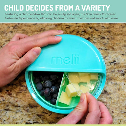melii Spin Snack Container with 3 Snack Compartments