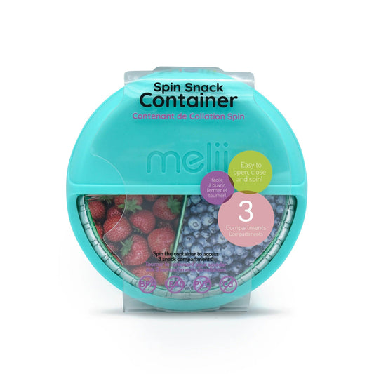 melii Spin Snack Container with 3 Snack Compartments
